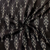 Pure Cotton Mercerised Ikkat Black With Tiny Tree Weaves Woven Fabric