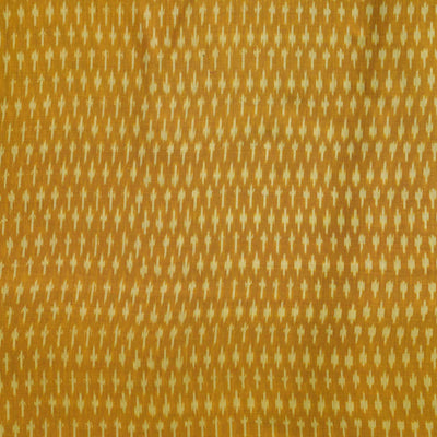 Pure Cotton Mercerised Ikkat Mustard With Tiny Weaves Woven Fabric