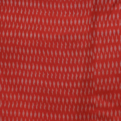 Pure Cotton Mercerised Ikkat Rustic Red With Tiny Weaves Woven Fabric