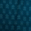 Pure Cotton Mercerised Ikkat Teal With Tribal Weaves Woven Fabric