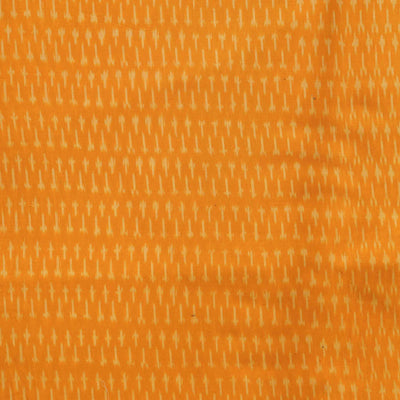 Pure Cotton Mercerised Ikkat Yellow With Tiny Weaves Woven Fabric
