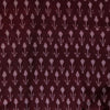 Pure Cotton Mercerised Maroon Ikkat With Cream Plant Weaves Woven Fabric
