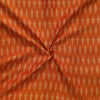 Pure Cotton Mercerised Orange Ikkat With Cream Weaves Woven Fabric