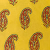 Pure Cotton Mustard Ajrak With Intricate Kairi Motif Hand Block Print Fabric