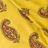 Pure Cotton Mustard Ajrak With Intricate Kairi Motif Hand Block Print Fabric