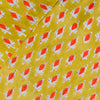 Pure Cotton Mustard Jaipuri With Orange Leaf Motif Hand Block Print Fabric (1)