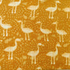Pure Cotton Mustard Kaatha With White Ibis Hand Block Print Fabric