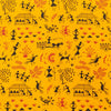 Pure Cotton Mustard Screen Print With Warli Village Screen Print Fabric