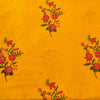 Pure Cotton Mustard With Flower Bouquet Jaal Screen Print Fabric