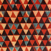 Pure Cotton Natural Ajrak  Black Blue Red Cream Triangles Hand Block Print blouse Fabric ( 80 cm )