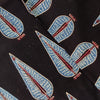 Pure Cotton Natural Ajrak  Black With Blue And Red Ashoka Tree Hand Block Print Fabric