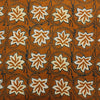 Pure Cotton Orange Discharge With Cream Blue Floral Jaal Hand Block Print Fabric