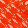Pure Cotton Orange Ikkat With Cream Plant Weave Hand Woven Fabric