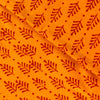 Pure Cotton Orange With Maroon Fern Hand Block Print Fabric