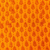 Pure Cotton Orange With Maroon Fern Hand Block Print Fabric