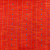 Pure Cotton Orange With Shades Of Blue Tiny Triangle Stripes Handloom Fabric