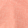 Pure Cotton Pastel Peach With White Jaal Screen Print Fabric