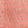 Pure Cotton Peach Jaipuri With Grey Flower Hand Block Print Fabric