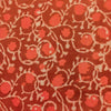 Pure Cotton Peachy Brown With Peach Flower Jaal Hand Block Print Fabric