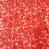 Pure Cotton Peachy Orange Dabu With Abstract Hand Block Print Fabric Blouse piece ( 0.94 cm)