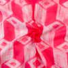 Pure Cotton Pink Needle Thread Shibori With Cube Geometry Hand Dyed Fabric