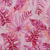 Pure Cotton Pink With Shades Of Pink Montsera Screen Print Fabric