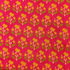 Pure Cotton Pink With Yellow Flower Plant Motif Fabric
