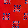 Pure Cotton Red With Dark Blue Rangoli Screen Print Blouse Fabric ( 80 CM )