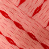 Pure Cotton Reddish Ikkat With Red Woven Stripes Hand Woven Fabric