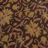 Pure Cotton Rust Brown With Mustard Floral Jaal Hand Block Print Fabric