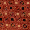 Pure Cotton Rust Kaatha With Intricate Sqaure Hand Block Print Fabric