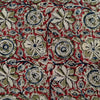Pure Cotton Rust With Green Blue Cream Wild Flower Jaal Hand Block Print Fabric