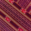 Pure Cotton Sambhalpuri Ikkat Purple With Detailed Intricate Stripes With Tiny Pasapalli Weaves Hand Woven Fabric