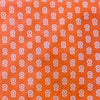 Pure Cotton Screen Print Peach With Tiny White One Flower Plant Blouse Fabric ( 1.15 Meter )