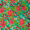 Pure Cotton Sea Green With Peach And Red Jaal Hand Block Print Fabric