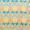 Pure Cotton Shades Of Blue Yellow Brown Patola Screen Print Fabric