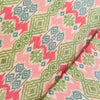 Pure Cotton Shades Of Pink Baby Pink Green Patola Screen Print Fabric