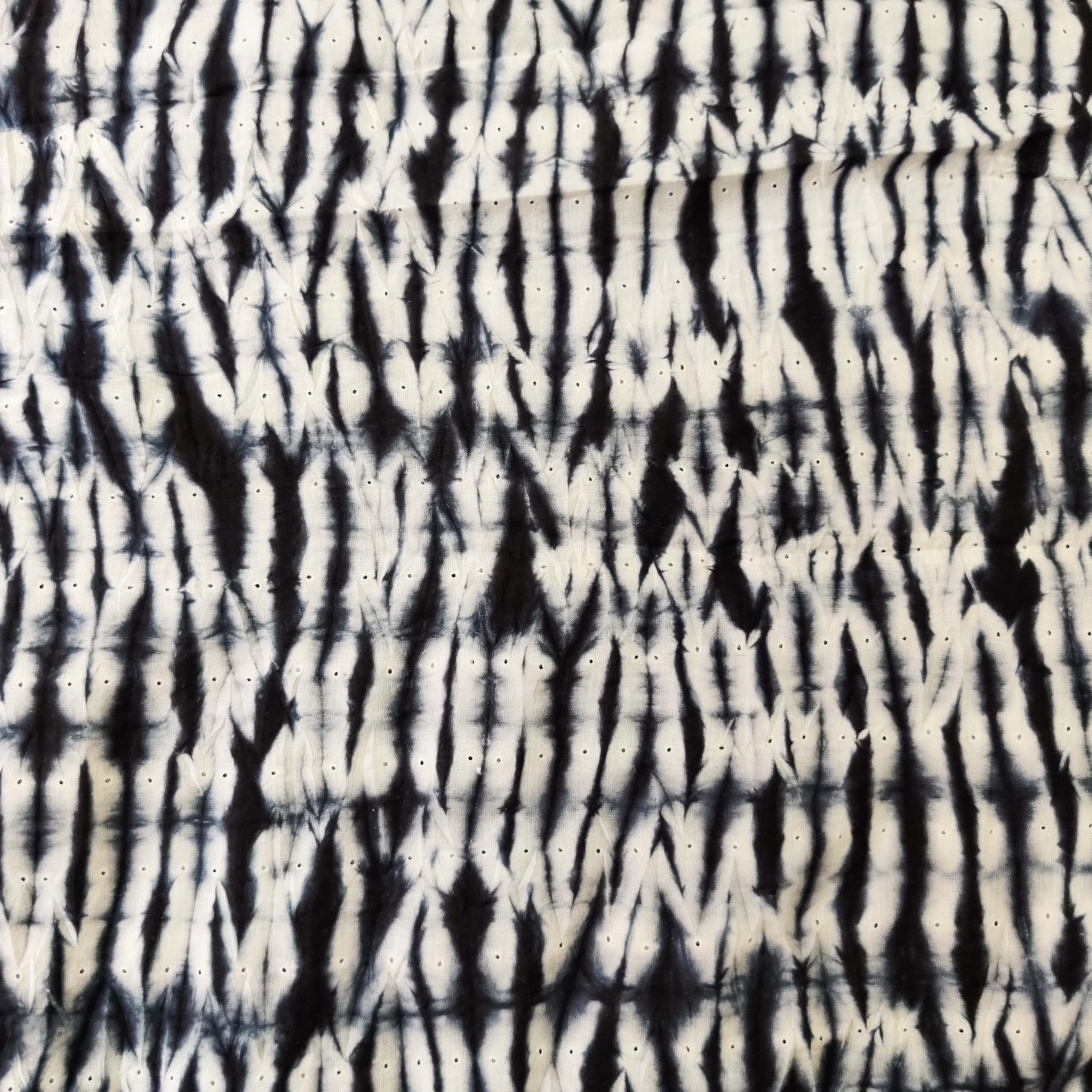 Pure Cotton Shibori Black Tie And Dye Handmade Fabric – Sanskruti