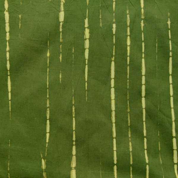 Pure Cotton Shibori Bottle Green Handmade Blouse Piece ( 80 cm )Fabric