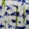 PuPrecut 1.80 Meter Cotton Shibori White With Bue And Green Random Texture Tie And Dye Hand Dyed Fabric