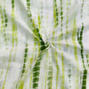 Pure Cotton Shibori White With Shades Of Green Handmade Fabric