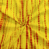 Pure Cotton Shibori Yellow With Orange Handmade Fabric