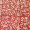 Pure Cotton Soft Brown Peach Wit Small Flower Jaal Hand Block Print Fabric