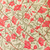 Pure Cotton Soft Flex With Peachy Pink And Grey Jaal Screen Print Fabric