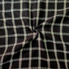 Pure Cotton Soft Handloom Checks Black And Grey Woven Fabric