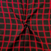 Pure Cotton Soft Handloom Checks Black And Red Woven Fabric