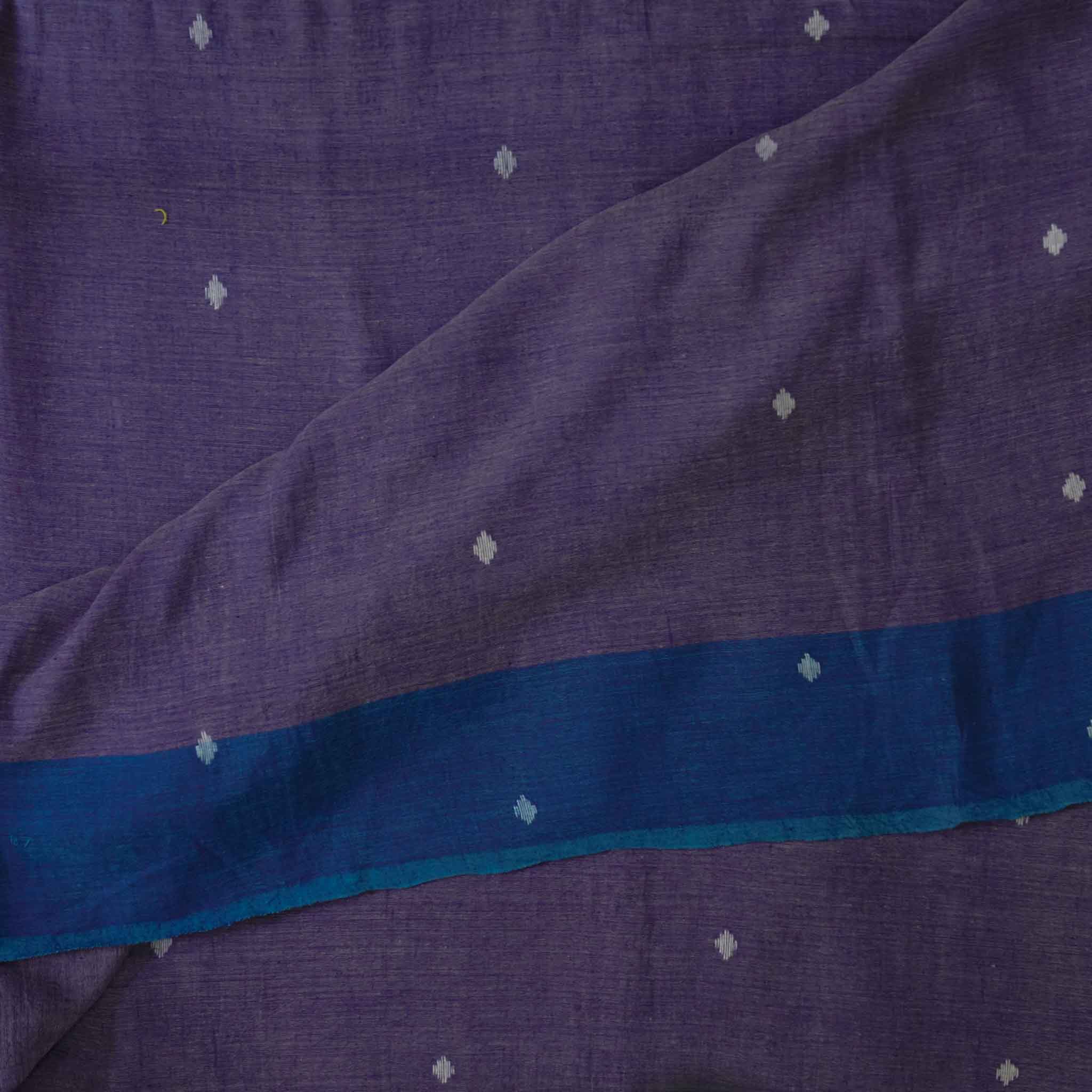Pure Cotton Soft Jamdani Purple With Diamond Motifs Hand Woven Fabric ...