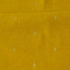 Pure Cotton South Handloom Mustard With Silver Zari Diamond Woven Fabric