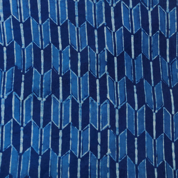 Pre-cut 1.60 meter Pure Cotton Special Akola Indigo With Geometric Print Hand Block Print Fabric