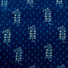 Pure Cotton Special Ankola Indigo With Light Blue Self Design And Spaced Out Sea Weed Motif Hand Block Print Fabric